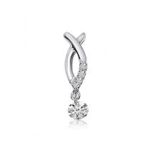 14K White Gold .12 Ct Dashing Diamond Fashion Pendant