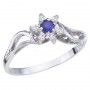 10K White Gold Sapphire and Diamond Star Ring