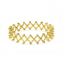 14K Yellow Gold Diamond Convertible Bracelet to Ring