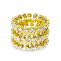 14K Yellow Gold Diamond Convertible Bracelet to Ring