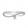 14K White Gold Diamond Bypass Stackable Ring