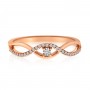 14K Rose Gold Diamond Wave Stackable Ring