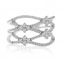 14K White Gold Diamond Criss Cross Fashion Ring