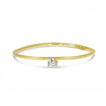 14K Yellow Gold Dashing Diamond Pierced Diamond Wire Ring