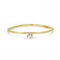 14K Yellow Gold Dashing Diamond Pierced Diamond Wire Ring