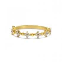 14K Yellow Gold Diamond Stackable Ring