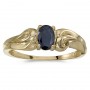 10k Yellow Gold Oval Sapphire And Diamond Ring