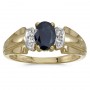 14k Yellow Gold Oval Sapphire And Diamond Ring