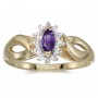 10k Yellow Gold Marquise Amethyst And Diamond Ring