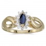 10k Yellow Gold Marquise Sapphire And Diamond Ring