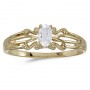 10k Yellow Gold Oval White Topaz Ring