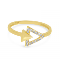14K Yellow Gold Diamond Double Triangle Ring