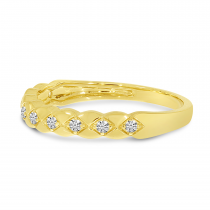 14K Yellow Gold Diamond Chevron Stackable Ring