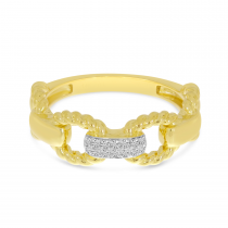 14K Yellow Gold Twisted Link Ring