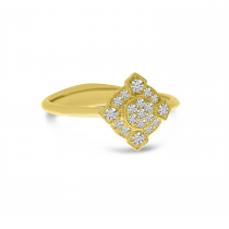14K Yellow Gold Diamond Art Deco Ring