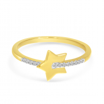 14K Yellow Gold Diamond Shooting Star Fashion Ring