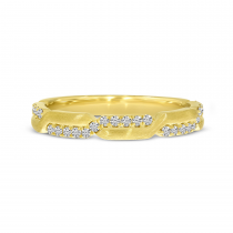 14K Yellow Gold Diamond Alternating Gold Band Ring