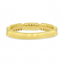 14K Yellow Gold Diamond Alternating Gold Band Ring