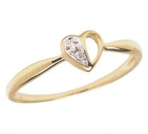 10K Yellow Gold Diamond Heart Ring