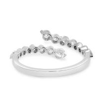 14K White Gold Graduated Diamonds Bypass Ring