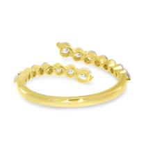 14K Yellow Gold Graduated Diamonds Bypass Ring