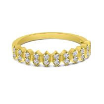 14K Yellow Gold Diamond Zig Zag Band Ring