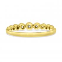14K Yellow Gold Diamond Milgrain Bezel Ring