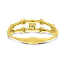 14K Yellow Gold Diamond Double Textured Band