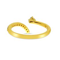 14K Yellow Gold Diamond Bypass Ring