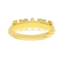 14K Yellow Gold .30 ct Diamond Twisted Textured Band Ring