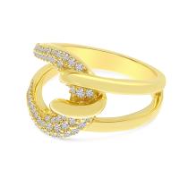 14K Yellow Gold Pave Diamond Twist Ring