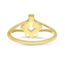 14K Yellow Gold Diamond Geometric Ring
