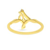 14K Yellow Gold Diamond Swirl Geometric Ring
