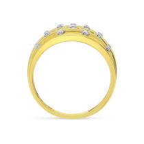 14K Yellow Gold Diamond Basketweave Ring