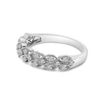 14K White Gold Diamond Interweaving Band