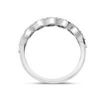 14K White Gold Diamond Interweaving Band