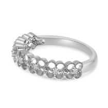 14K White Gold Diamond Floral Band