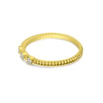 14K Yellow Gold Triple Diamond Beaded Band Ring