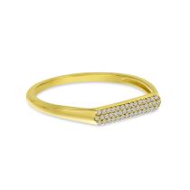 14K Yellow Gold Pave Diamond Stackable Ring