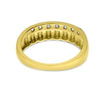 14K Yellow Gold Diamond Textured Band