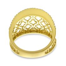14K Yellow Gold Diamond Light Weight Filigree Band