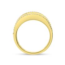 14K Yellow Gold Diamond Light Weight Filigree Band