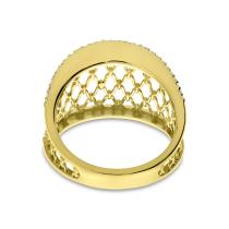 14K Yellow Gold Diamond Light Weight Filigree Band