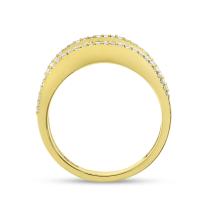 14K Yellow Gold Diamond Light Weight Filigree Band