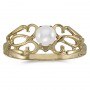 10k Yellow Gold Pearl Filagree Ring