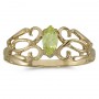 10k Yellow Gold Marquise Peridot Filagree Ring