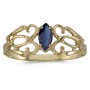 10k Yellow Gold Marquise Sapphire Filagree Ring