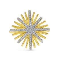 14K Yellow Gold Diamond Burst Ring