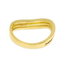 14K Yellow Gold Diamond Fluted Wave Band