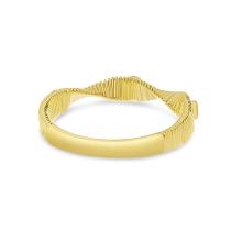 14K Yellow Gold Diamond Fluted Twisted Band
